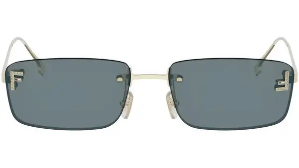 Fendi First Crystal Gold Square Sunglasses