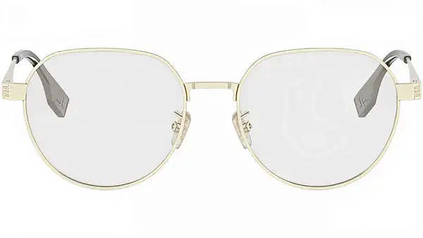 Fendi Sky Gold Round Eyeglasses
