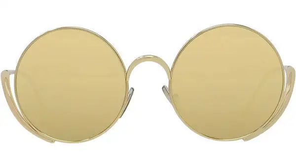 Signature Light Gold Round Sunglasses