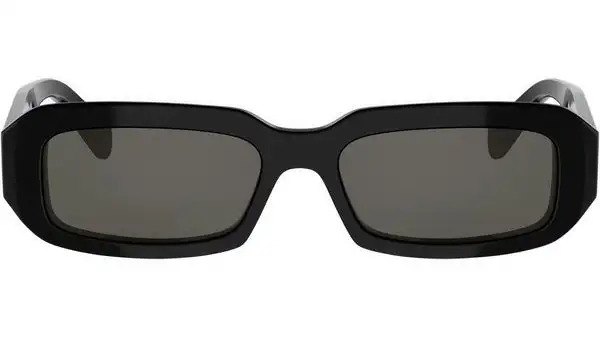 Triomphe Shiny Black Rectangular Sunglasses