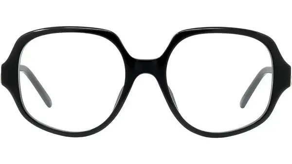 Curvy Black Geometric Eyeglasses LW50049I 001