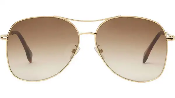 Fendigraphy Shiny Gold Pilot Sunglasses