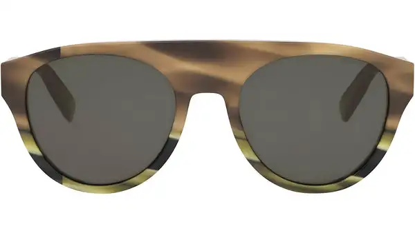 Tubogas Striped Brown Round Sunglasses