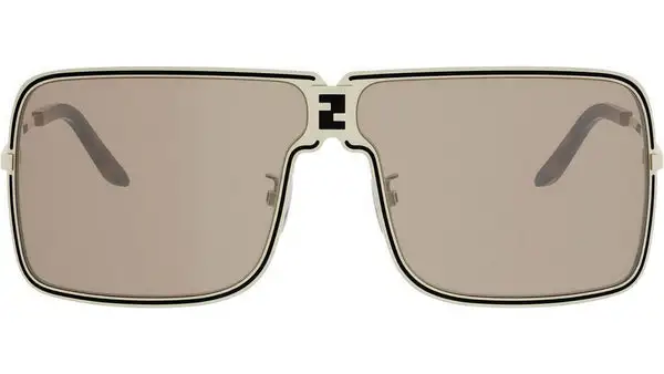Fendiness Light Gold Mask Sunglasses