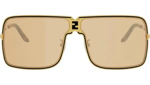Fendiness Gold Mask Sunglasses
