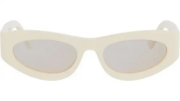 FF Diamonds White Oval Sunglasses