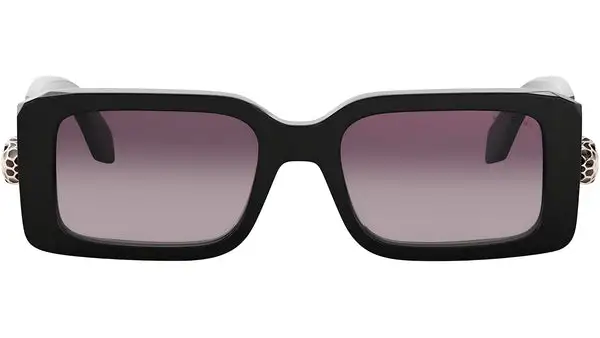 Serpenti Forever Shiny Black Rectangular Sunglasses