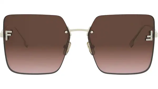 Fendi First Light Gold Square Sunglasses