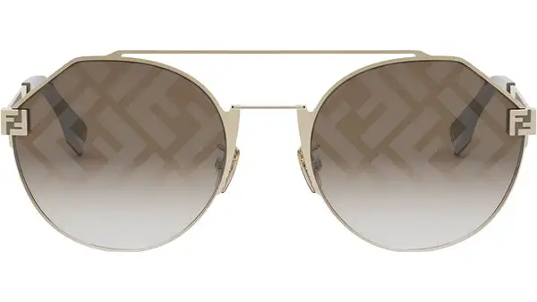 Fendi Sky Gold Round Sunglasses