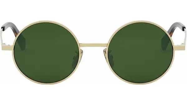 Metal Gold Round Sunglasses
