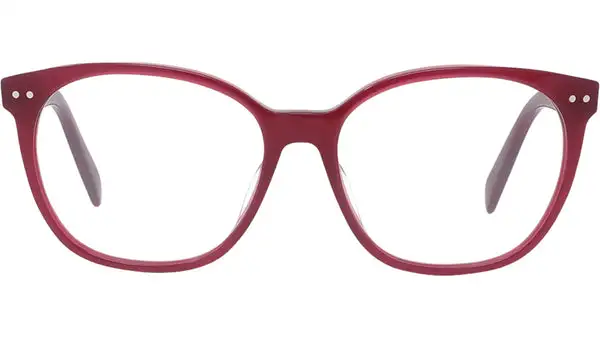 Thin Red Geometric Eyeglasses