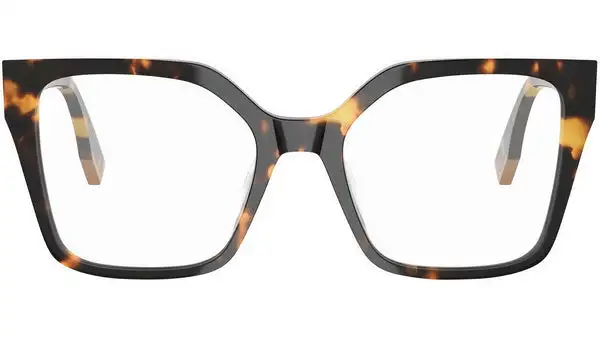 Fendi Way Tortoise Geometric Eyeglasses