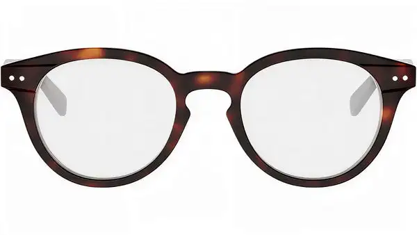CELINE Thin Havana Round Eyeglasses