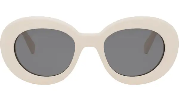 Triomphe White Round Sunglasses
