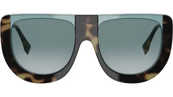 Fendigraphy Green Havana Geometric Sunglasses