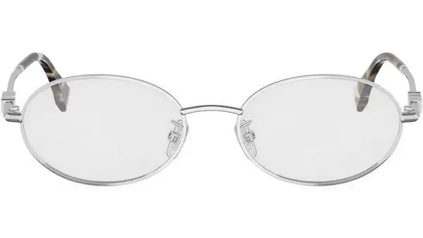 Fendigraphy Silver Oval Eyeglasses