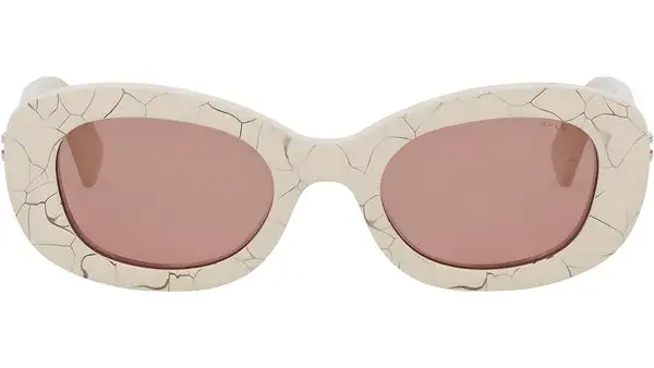 B.zero1 White Oval Sunglasses